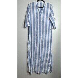 J. McLAUGHLIN Striped Maxi Dress Small Blue‎ White Striped Beach Lagenlook